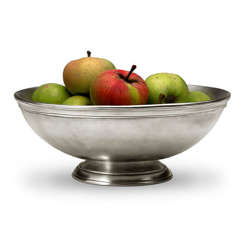 Osteria Footed Bowl - 28 cm Diameter - Handcrafted in Italy - Pewter