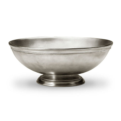Osteria Footed Bowl - 28 cm Diameter - Handcrafted in Italy - Pewter