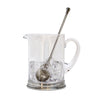 Sirmione Bar Pitcher & Mixing Spoon - 1 L - Handcrafted in Italy - Pewter & Crystal Glass