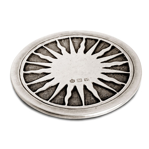 Sole Round Coaster - 9.5 cm Diameter - Handcrafted in Italy - Pewter