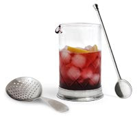 Sirmione Cocktail Mixing Glass, Stirrer & Strainer Set - 70cl - Handcrafted in Italy - Pewter & Crystal Glass