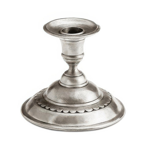 Trentino Candlestick - 10 cm Height - Handcrafted in Italy - Pewter