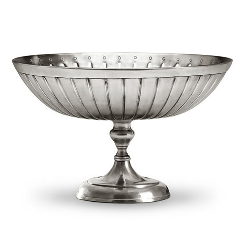 Venezia Footed Bowl - Diameter 30 cm - Handcrafted in Italy - Pewter