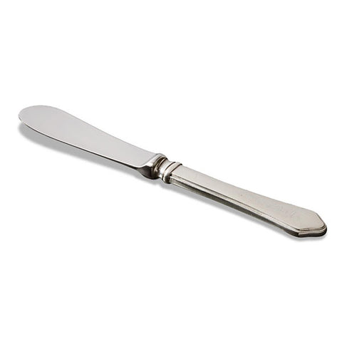 Violetta Forged Butter Knife - 18 cm Length - Handcrafted in Italy - Pewter & Stainless Steel