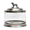 Bassano Glass Pet Storage Jar - 3.6 L - Handcrafted in Italy - Pewter & Glass