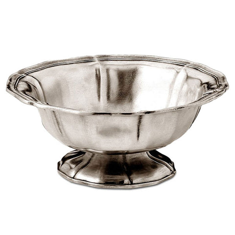 Acreide Footed Bowl - 23 cm Diameter - Handcrafted in Italy - Pewter