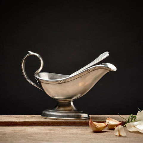 Andrea Doria Gravy Boat - 21 cm x 11 cm - Handcrafted in Italy - Pewter