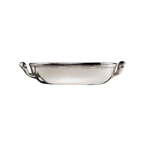 Andrea Doria Oval Bowl (with handles) - 16 cm x 12 cm - Handcrafted in Italy - Pewter