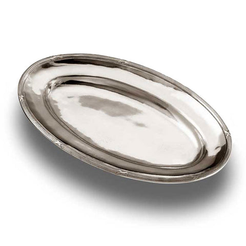 Andrea Doria Oval Tray - 26 cm x 16.5 cm - Handcrafted in Italy - Pewter