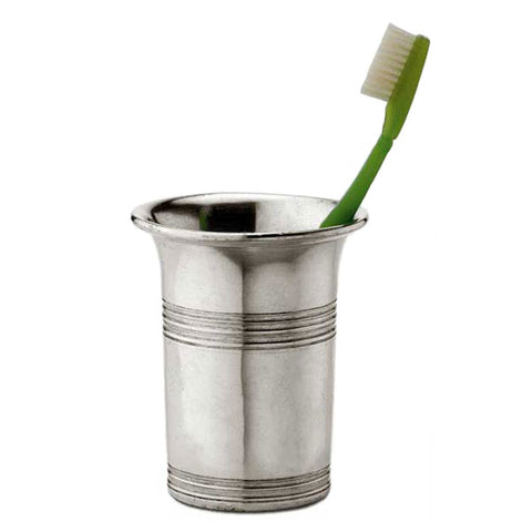 Anelli Toothbrush Cup - 10 cm Height - Handcrafted in Italy - Pewter