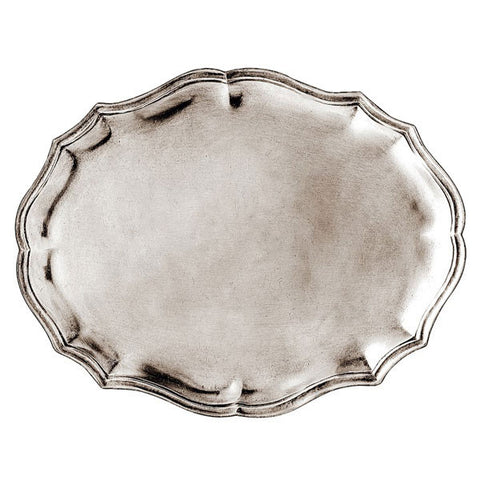 Avola Tray - 25 cm x 19 cm  - Handcrafted in Italy - Pewter