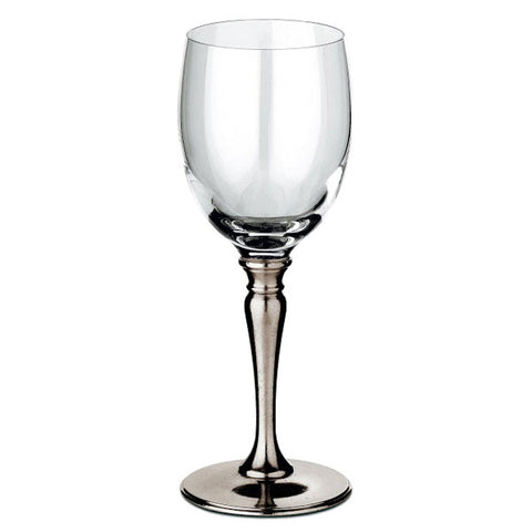 Barolo Red Wine Glass (Set of 2) - 25 cl - Handcrafted in Italy - Pewter & Crystal