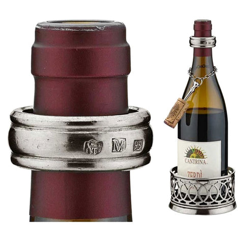 Bellevue Wine Collar - Handcrafted in Italy - Pewter