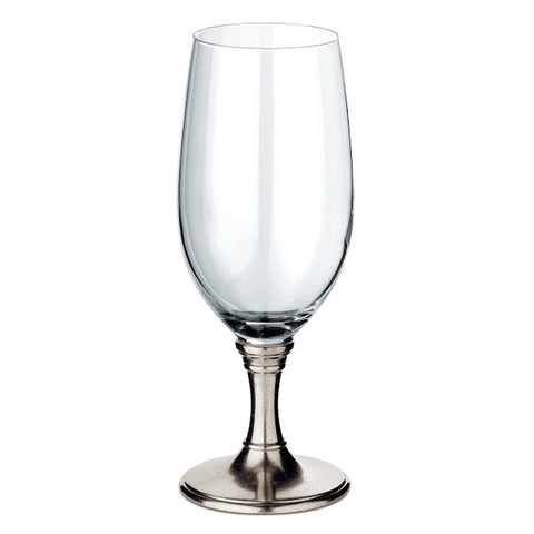 Botticino ‘Cervoise’ Beer Glass (Set of 2) - 55 cl - Handcrafted in Italy - Pewter & Glass