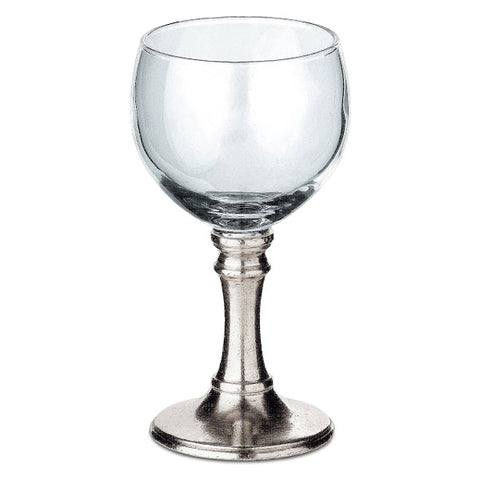 Botticino Sherry Glass (Set of 2) - 9.5 cl - Handcrafted in Italy - Pewter & Glass