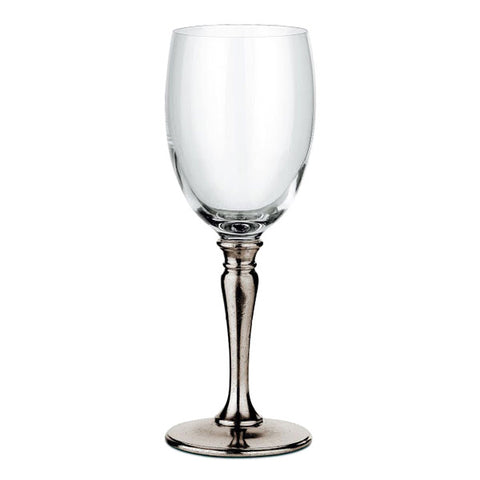 Barolo All Purpose Wine Glass (Set of 2) - 30 cl - Handcrafted in Italy - Pewter & Crystal