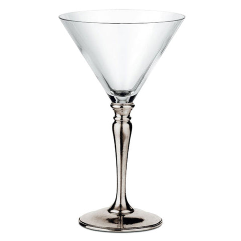 Barolo Martini Glass (Set of 2) - 30 cl - Handcrafted in Italy - Pewter & Crystal