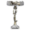 Art Nouveau-Style Donna Fruit Stand - Maiden & Boy (right) - 41.5 cm Height - Handcrafted in Italy - Pewter/Britannia Metal