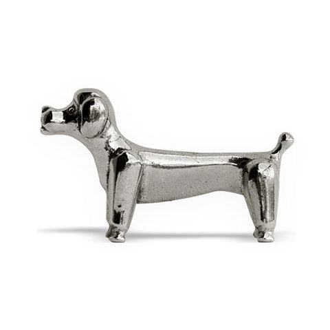 Art Nouveau-Style Cane Poodle Knife Rest - 7 cm Length - Handcrafted in Italy - Pewter