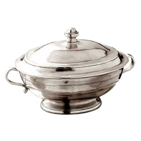 Capua Octagonal Tureen - 2.2 L - Handcrafted in Italy - Pewter