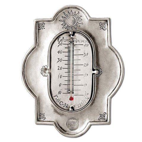 Celsius 3 Scale Thermometer - 20 cm Height - Handcrafted in Italy - Pewter