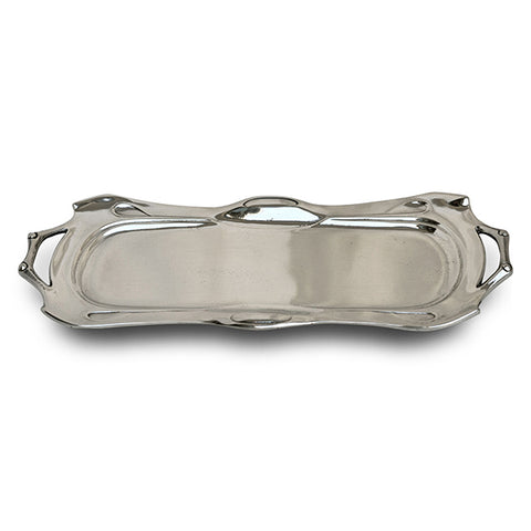 Art Nouveau-Style Celtic Rectangular Tray - 26.5 cm - Handcrafted in Italy - Pewter/Britannia Metal