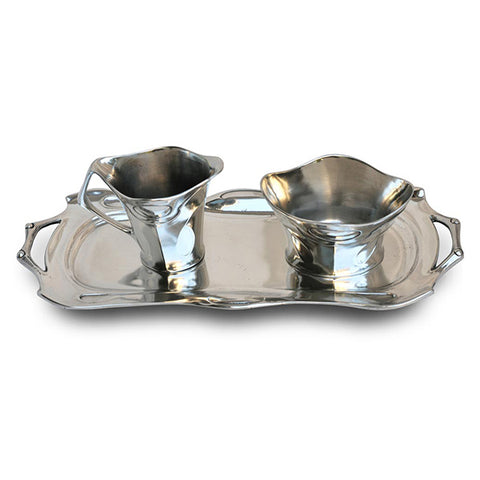 Art Nouveau-Style Celtic Rectangular Tray - 26.5 cm - Handcrafted in Italy - Pewter/Britannia Metal