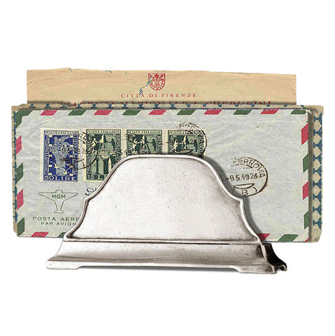 Charta Letter Holder - 16 cm Width - Handcrafted in Italy - Pewter