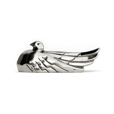 Art Nouveau-Style Columba Dove Knife Rest - 7.5 cm Length - Handcrafted in Italy - Pewter
