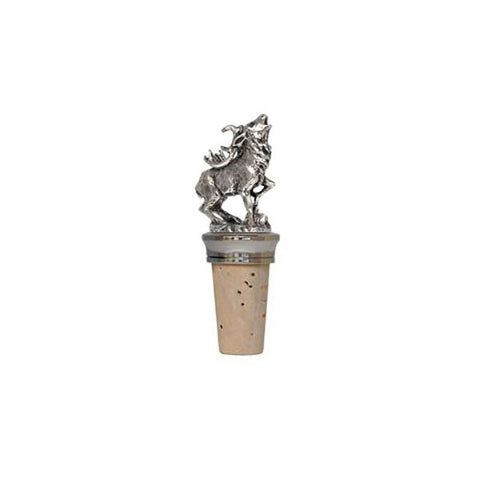 Combo Deer Statuette Bottle Stopper - 8.5 cm Height - Handcrafted in Italy - Pewter/Britannia Metal & Cork