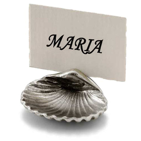 Concha Seating Card Holder (Upturned) - 4.5 cm - Handcrafted in Italy - Pewter