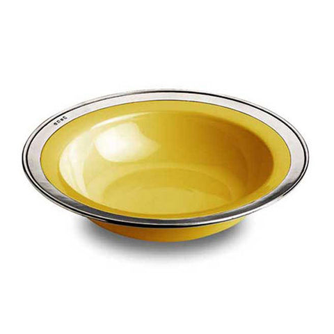 Convivio Serving Bowl - Gold - 30 cm Diameter - Handcrafted in Italy - Pewter & Ceramic