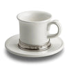 Convivio Espresso Cup (Set of 2) - 7cm Height - Handcrafted in Italy - Pewter & Ceramic