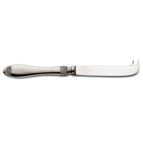 Daniela Fork-Tipped Cheese Knife - 21.5 cm Length - Handcrafted in Italy - Pewter & Stainless Steel