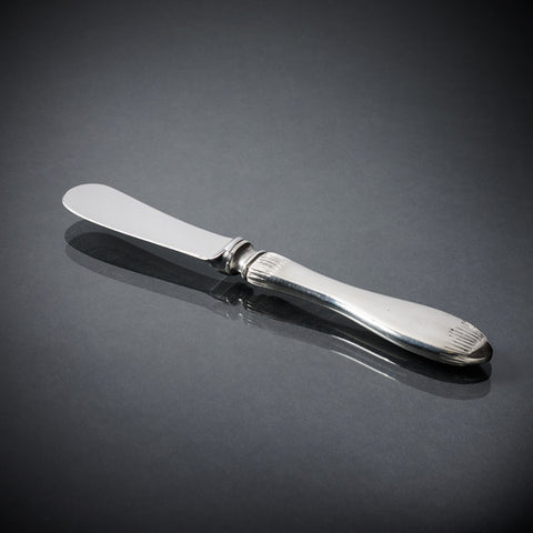 Daniela Forged Butter Knife - 14.5 cm Length - Handcrafted in Italy - Pewter & Stainless Steel