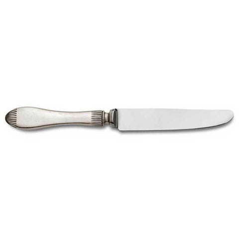 Daniela Forged Dinner Knife Set (Set of 6) - 23 cm Length - Handcrafted in Italy - Pewter & Stainless Steel
