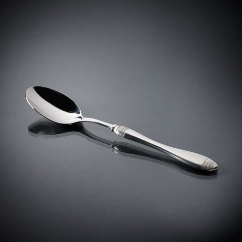 Daniela Serving Spoon - 26 cm Length - Handcrafted in Italy - Pewter & Stainless Steel