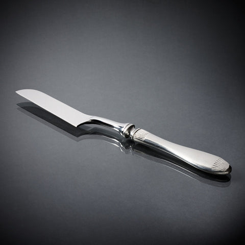 Daniela Soft Cheese Knife - 24.5 cm Length - Handcrafted in Italy - Pewter & Stainless Steel