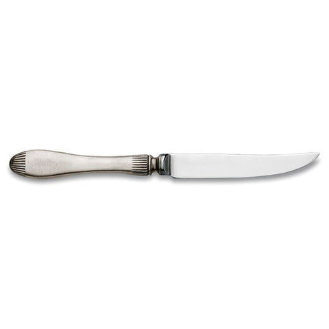 Daniela Steak Knife Set (Set of 6) - 23 cm Length - Handcrafted in Italy - Pewter & Stainless Steel