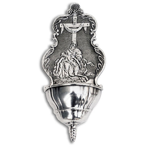 Deposizione Holy Water Stoup - 18.5 cm - Handcrafted in Italy - Pewter