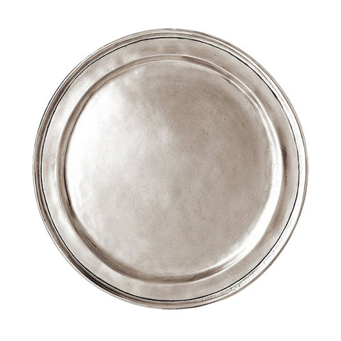 Eridio Narrow Rim Bread Plate - 15 cm Diameter - Handcrafted in Italy - Pewter