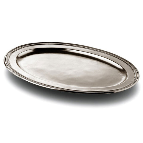 Etruria Oval Tray - 53.5 cm x 34 cm - Handcrafted in Italy - Pewter