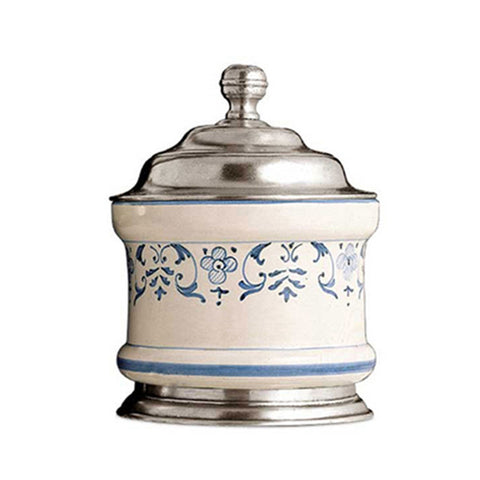 Faenza Storage Jar - 30 cl - Handcrafted in Italy - Pewter & Ceramic
