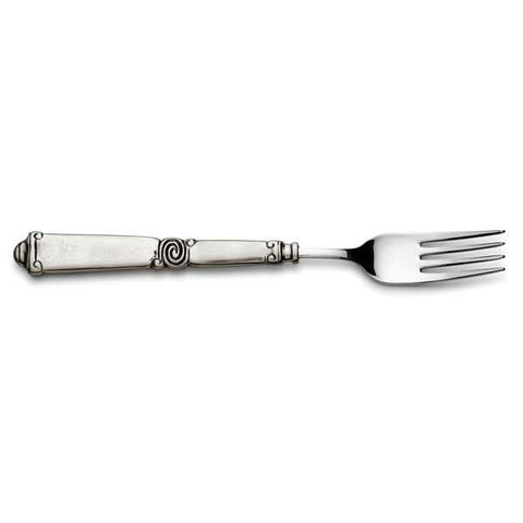 Fjord Dinner Fork Set (Set of 6) - 22 cm Length - Handcrafted in Italy - Pewter & Stainless Steel