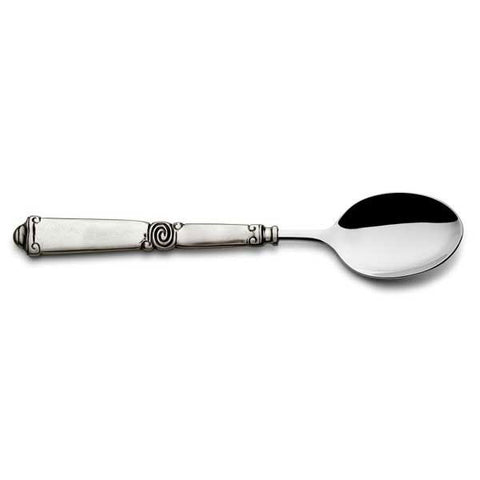 Fjord Dessert Spoon Set (Set of 6) - 22 cm Length - Handcrafted in Italy - Pewter & Stainless Steel