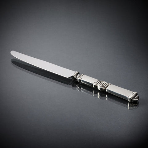 Fjord Forged Dinner Knife Set (Set of 6) - 25.5 cm Length - Handcrafted in Italy - Pewter & Stainless Steel