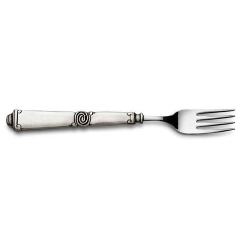 Fjord Salad Fork Set (Set of 6) - 20 cm Length - Handcrafted in Italy - Pewter & Stainless Steel