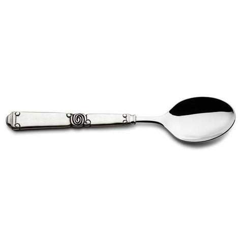 Fjord Serving Spoon - 25 cm Length - Handcrafted in Italy - Pewter & Stainless Steel