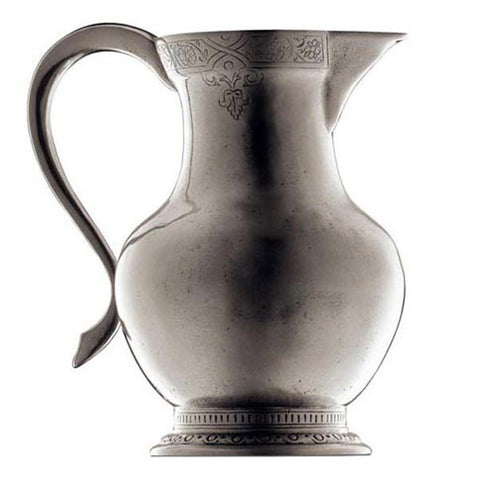 Giotto Flower Jug - 1.6 L - Handcrafted in Italy - Pewter