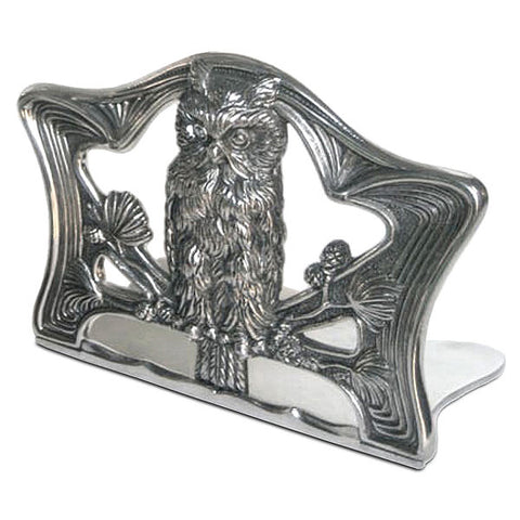 Art Nouveau-Style Gufo Bookend (Owl) - 16 cm Width - Handcrafted in Italy - Pewter/Britannia Metal